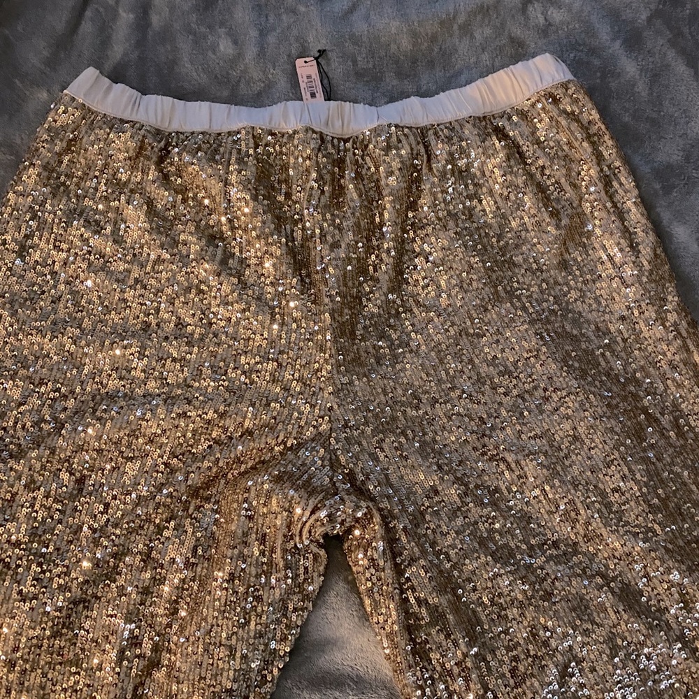 Gold, glitter Jeanie pants